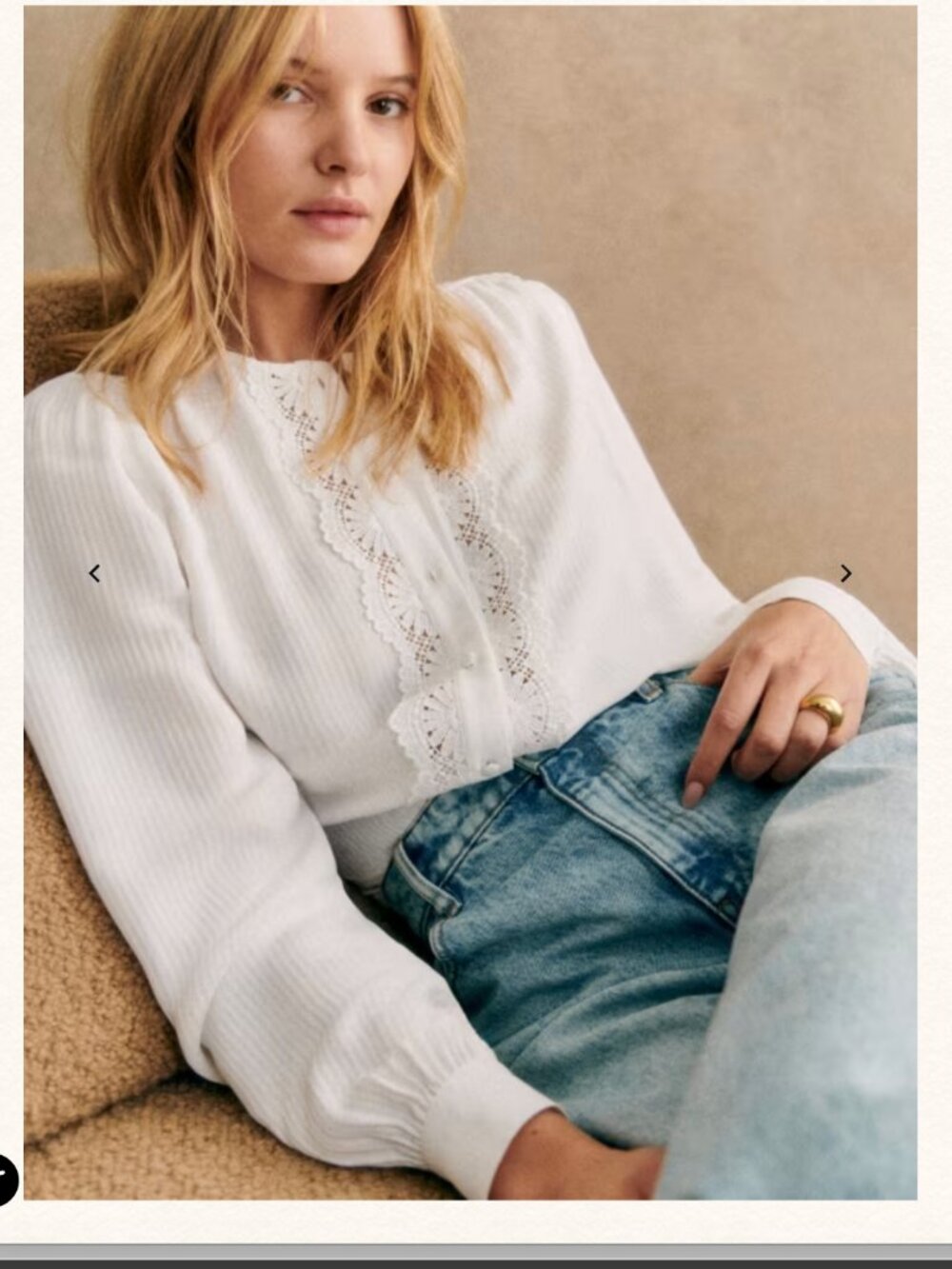 Sezane Karina Blouse in Ecru